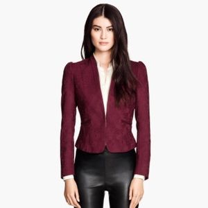 H&M single clasp burgundy blazer